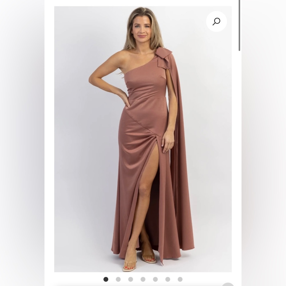Mauve one shoulder gown